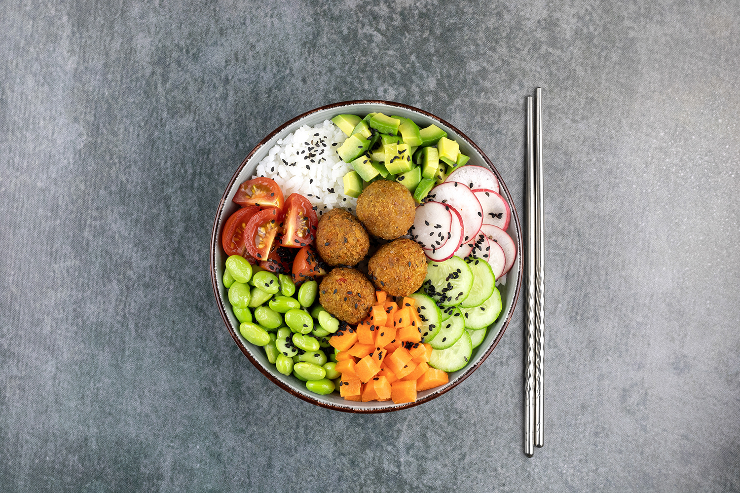 Poke bowl med falaffel